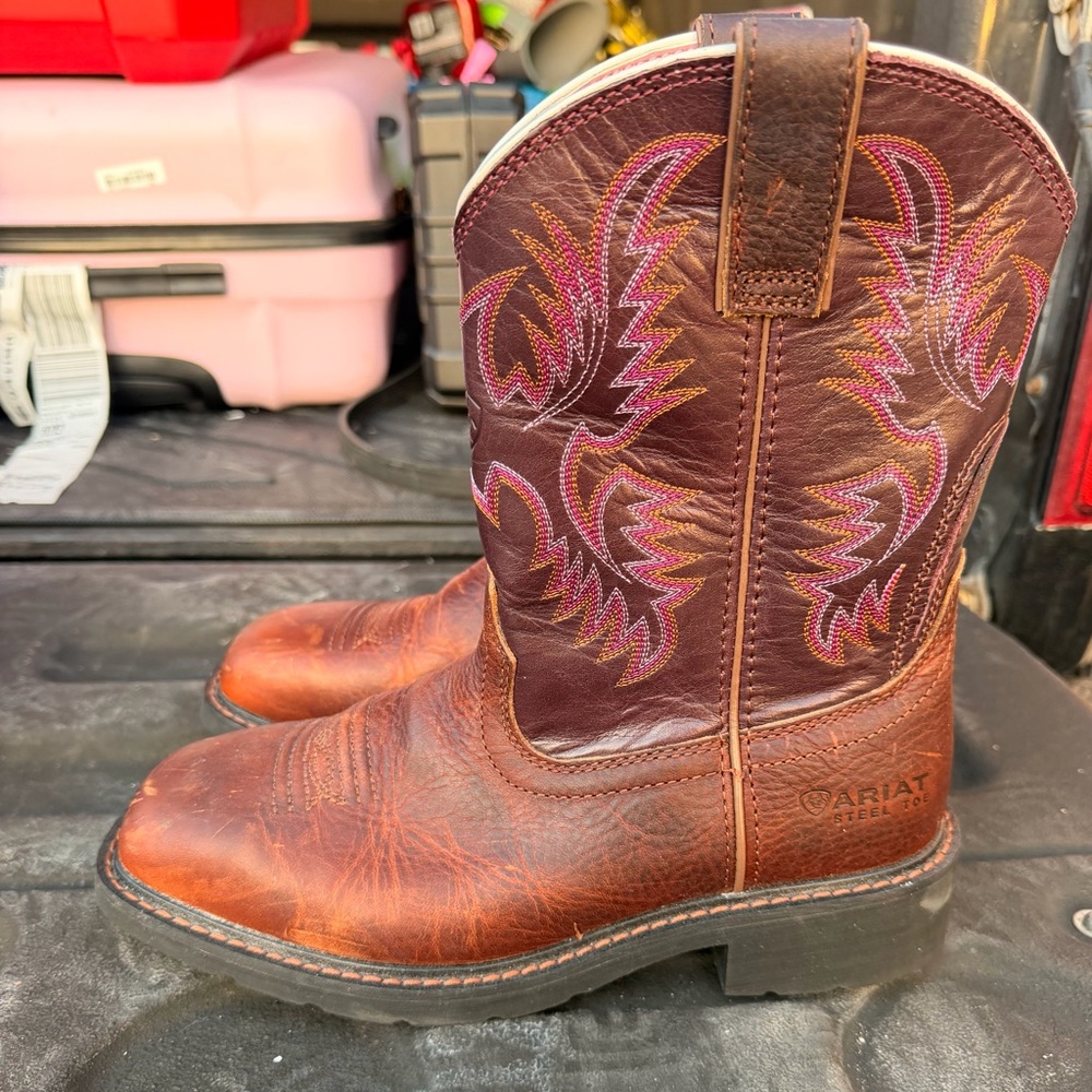 Ariat Work Krista Steel Toe Boots Women’s 8B NWT Dark Tan Fig